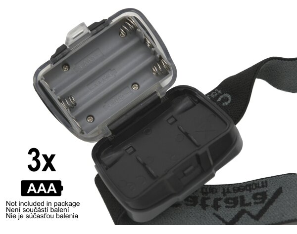 Lampada frontale a LED LED/3xAAA nera