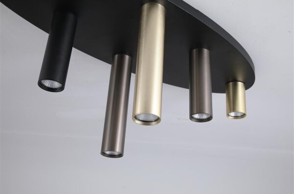 Searchlight 50571-6BK - Plafoniera TUBES 6xGU10/10W/230V 80x30 cm