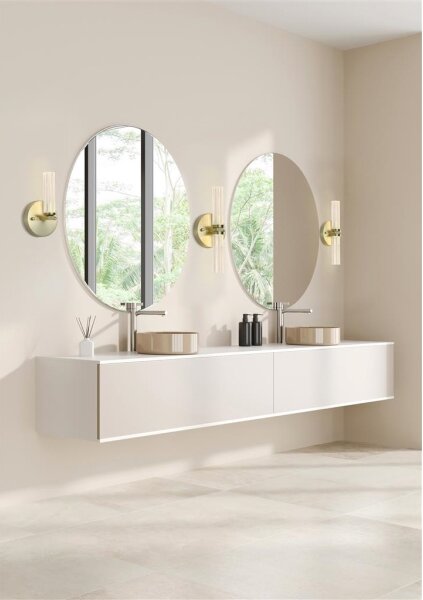 Searchlight 10371SB - Applique da parete per bagno LED dimmerabile ABERDEEN LED/7W/230V IP44 ottone