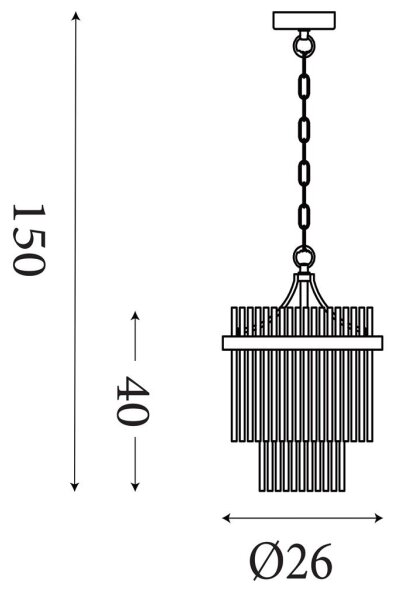 Searchlight 11200-1GO - Lampadario a catena LARA 1xE27/60W/230V