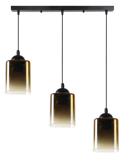 Lampada a sospensione sopra il tavolo da pranzo SERENA - 3xE27, 40W, nero / oro