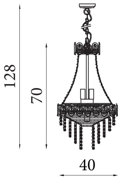 Searchlight 1611-6SB - Lampadario a sospensione con catena LOUIS PHILLIPE 6xE14/60W/230V