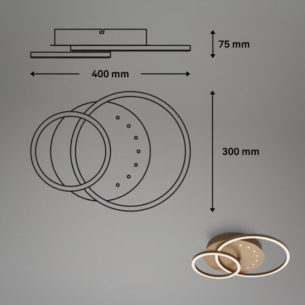 Brilo - Plafoniera LED dimmerabile LED/26W/230V 3000K marrone