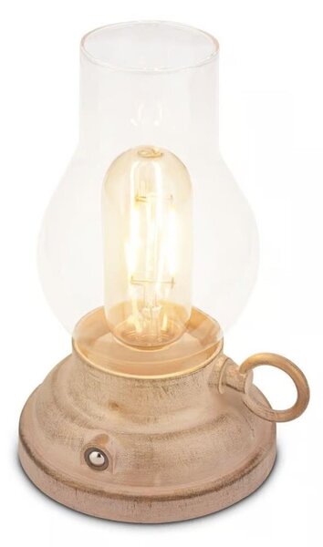 Brilo - Lampada da tavolo ricaricabile LED dimmerabile per esterni KANEA LED 1,5W/5V IP44 1200 mAh beige