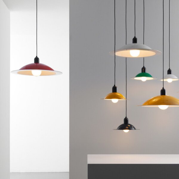 Lampada a sospensione Stilnovo, Lampiatta, Rosso, Soggiorno, Metallo, Design