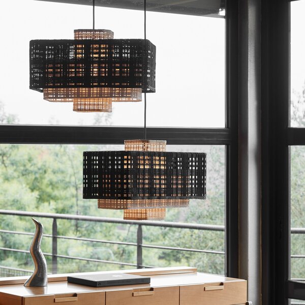 Lampada a sospensione Forestier, Matrix, dimmerabile, Nero, Soggiorno, Design