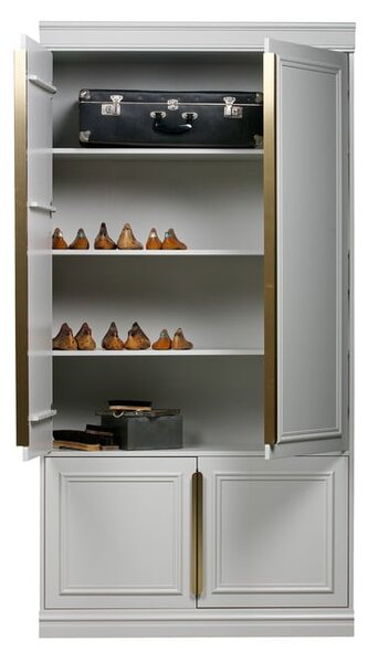 Armadio grigio chiaro in pino massiccio 110x215x44 cm Organize – WOOOD