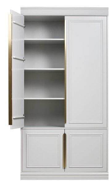 Armadio grigio chiaro in pino massiccio 110x215x44 cm Organize – WOOOD