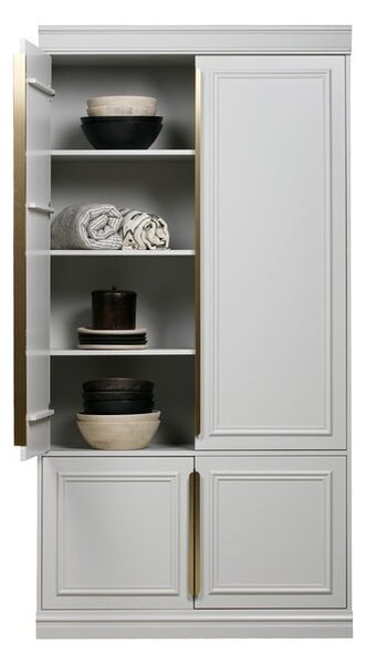 Armadio grigio chiaro in pino massiccio 110x215x44 cm Organize – WOOOD