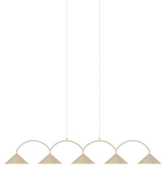 Lampada a sospensione Globen Lighting, CURVE 5, dimmerabile, Beige, Cucina, Metallo, Vintage