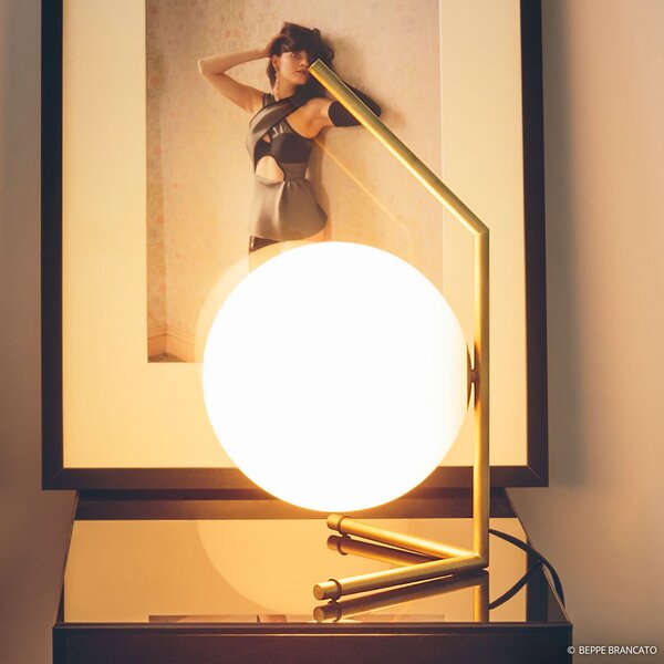 Lampade da tavolo FLOS, IC T1, dimmerabile, Dorato / Ottone, Soggiorno, Metallo, Design