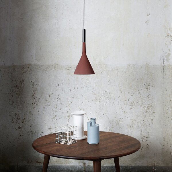 Lampada a sospensione Foscarini, Aplomb, dimmerabile, Rosso, Cucina, Cemento, Design