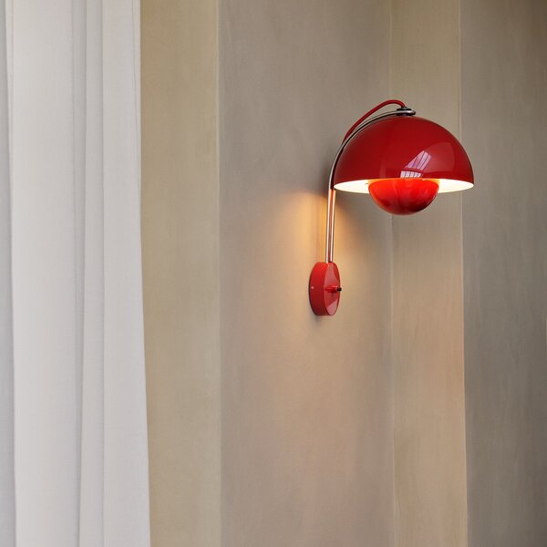 Applique da parete &Tradition, Flowerpot VP8, Rosso, Soggiorno, Metallo, Design