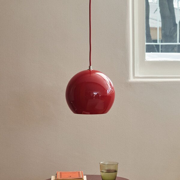 Lampada a sospensione &Tradition, Topan VP6, dimmerabile, Rosso, Soggiorno, Metallo, Design