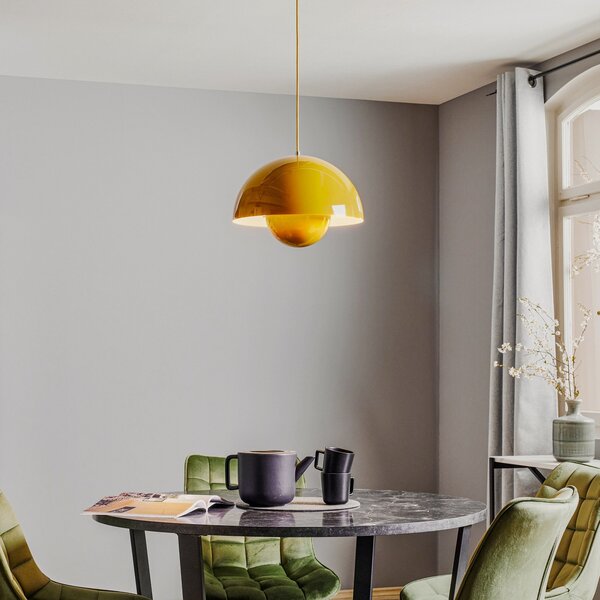 Lampada a sospensione &Tradition, Flowerpot VP7, dimmerabile, Giallo, Soggiorno, Metallo, Design