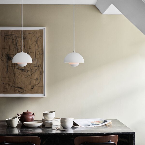 Lampada a sospensione &Tradition, Flowerpot VP1, dimmerabile, Bianco, Soggiorno, Metallo, Design