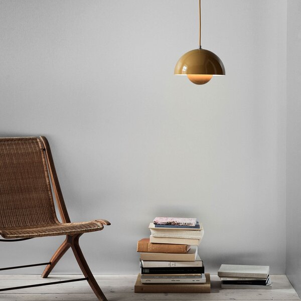 Lampada a sospensione &Tradition, Flowerpot VP1, dimmerabile, Giallo, Soggiorno, Metallo, Design
