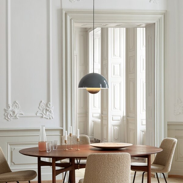 Lampada a sospensione &Tradition, Flowerpot VP7, dimmerabile, Grigio, Soggiorno, Metallo, Design
