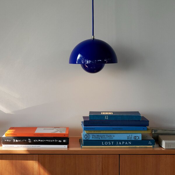 Lampada a sospensione &Tradition, Flowerpot VP1, dimmerabile, Blu, Soggiorno, Metallo, Design
