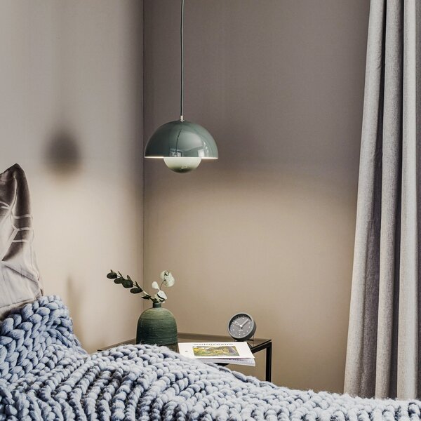 Lampada a sospensione &Tradition, Flowerpot VP1, dimmerabile, Grigio, Soggiorno, Metallo, Design