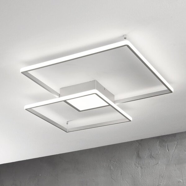 Ondaluce - Plafoniera dimmerabile a LED DOWEL LED/60W/230V 75x75 cm argento