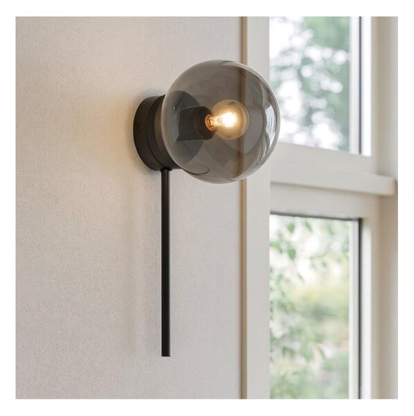Ondaluce - Lampada da parete JEWEL 1xE14/10W/230V nero/nero fumé