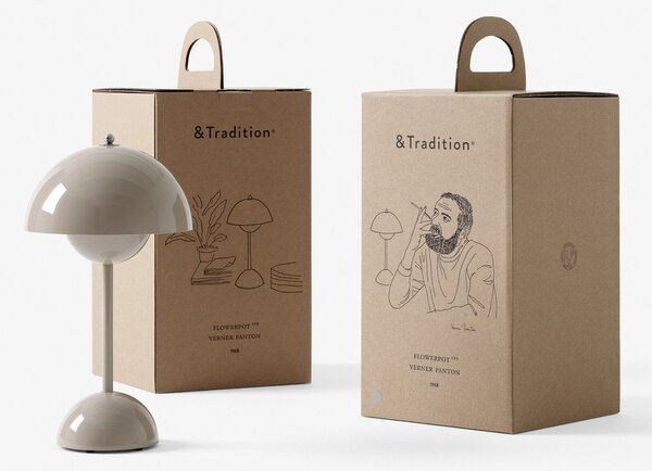 Lampade da tavolo &Tradition, Flowerpot VP9, dimmerabile, Grigio, Soggiorno, Plastica, Design