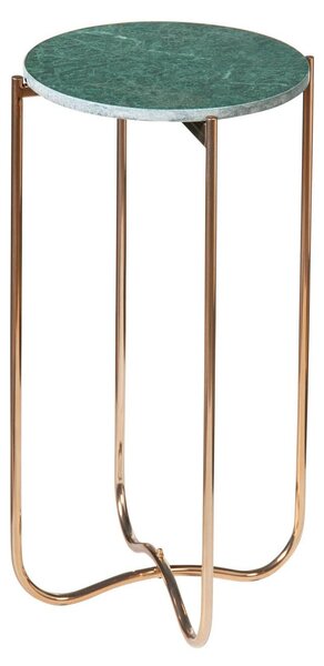 Riess-ambiente Tavolino artigianale NOBLE I 35 cm verde marmo piano d'appoggio rimovibile rotondo tavolino da salotto