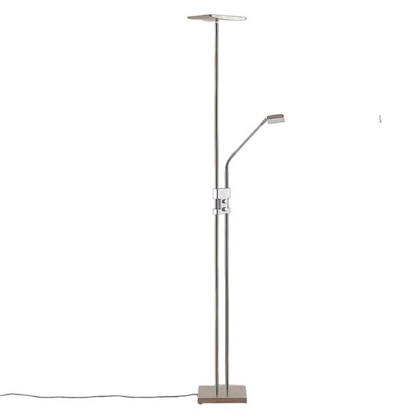 Lampada da terra Lindby, Jonne, dimmerabile, Metallizzato, Soggiorno, Metallo, Moderno