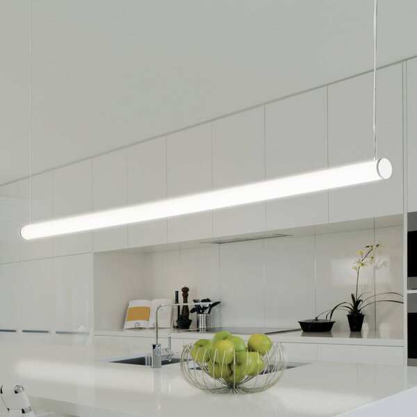 TECNICO by Sforzin Lampada a sospensione Pirgos LED, lunghezza 200 cm, dimmerabile, bianco Pirgos, dimmerabile, Bianco / Opale, Soggiorno / Sala da pranzo, Plastica, Moderno
