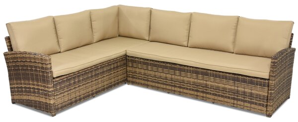 Divano angolare in technorattan Monaco Garden Point marrone