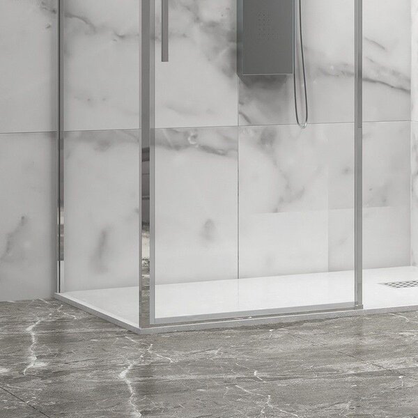 Kamalu box doccia 70x100 scorrevole e fisso vetro 6mm altezza 200h | kla-4000c
