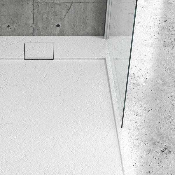 KAMALU - Piatto doccia in resina 80x100 effetto pietra | KR1000