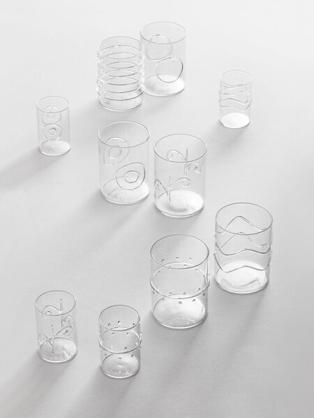 Set 6 bicchieri acqua fatti a mano Deco' Clear