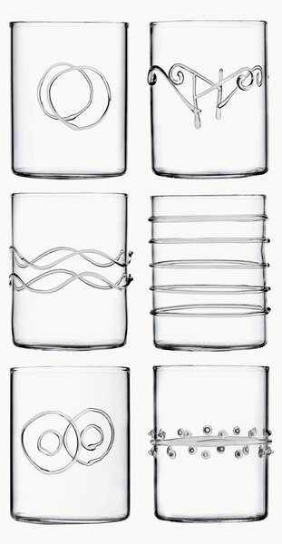 Set 6 bicchieri acqua fatti a mano Deco' Clear