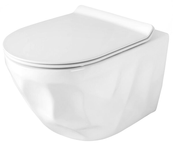 Set vaso WC sospeso REA Gustavo Rimless + lavabo da appoggio Maya