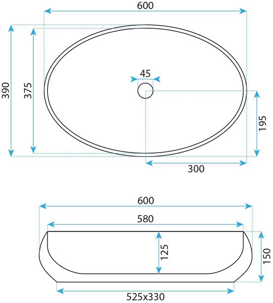 Set vaso WC sospeso REA Gustavo Rimless + lavabo da appoggio Maya