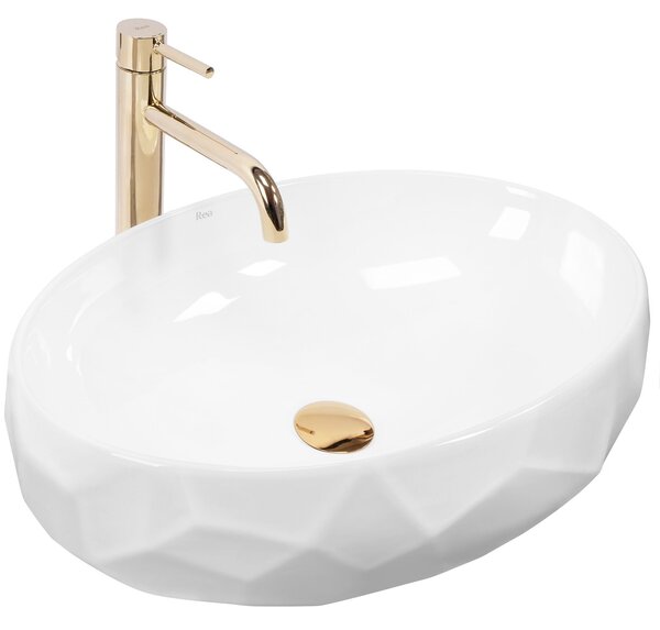 Set vaso WC sospeso REA Gustavo Rimless + lavabo da appoggio Maya