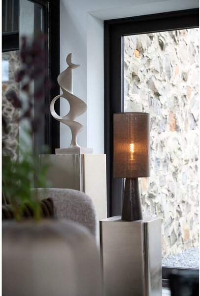 Lampada da tavolo marrone con paralume in tessuto (altezza totale 58 cm) Micky – Light & Living