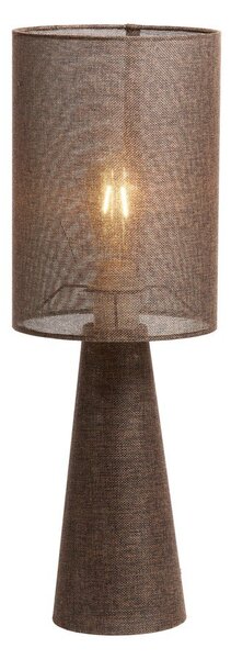 Lampada da tavolo marrone con paralume in tessuto (altezza totale 58 cm) Micky – Light & Living