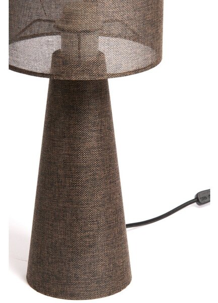 Lampada da tavolo marrone con paralume in tessuto (altezza totale 58 cm) Micky – Light & Living