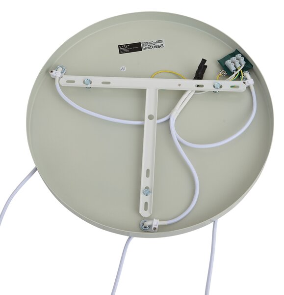 Lampada a sospensione Japandi bianca con paralumi organici verde chiaro 3 luci - Moonstone