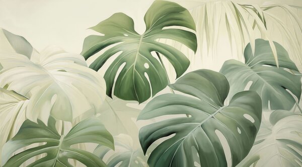 Carta da parati Monstera, foglie di palma, Carta da parati Natura, w05909 : Uwalls.it