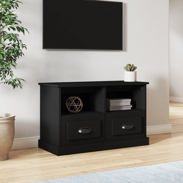 Mobile Porta TV Nero 80x31,5x36 cm in Legno Multistrato