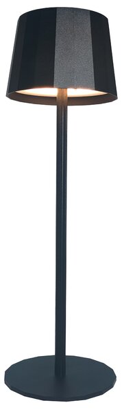 Lampada da Tavolo Dimmerabile Ø11,5x38 cm Accensione Touch USB in Ferro e Allluminio Nero