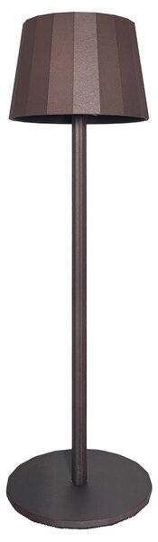 Lampada da Tavolo Dimmerabile Ø11,5x38 cm Accensione Touch USB in Ferro e Allluminio Ruggine