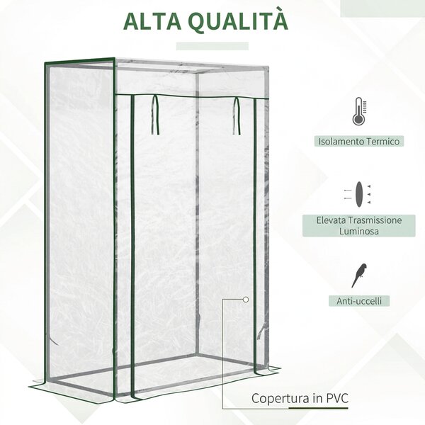 Outsunny Serra da Balcone con Ingresso Avvolgibile,100x50x150cm Trasparente | Aosom Italy