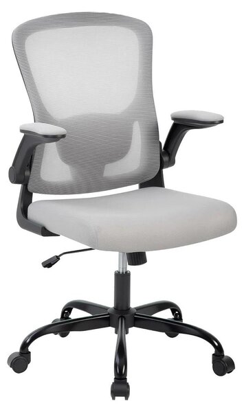 Sedia da ufficio - Sedia da scrivania ergonomica con schienale alto in rete - Regolabile in altezza - Braccioli ribaltabili - Girevole - Marrone