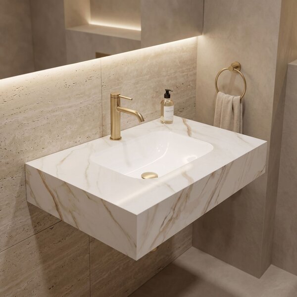 Lavabo sospeso REA Aresa Grey Gold 80