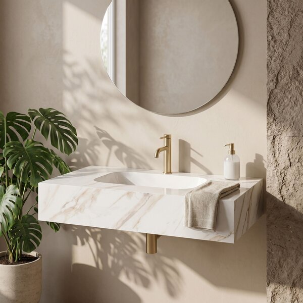 Lavabo sospeso REA Aresa Grey Gold 80